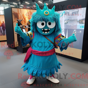 Turquoise Samurai mascot...