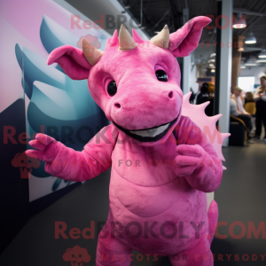 Pink Triceratops mascot...
