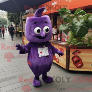 Lilla blomme maskot kostume...