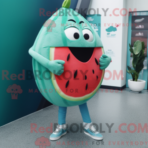 Blågrøn vandmelon maskot...