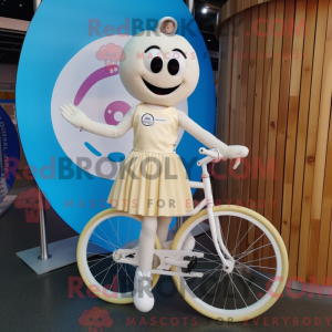 Cream Unicyclist mascot...