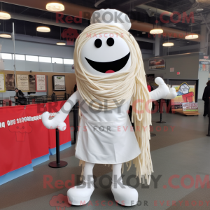 Hvit Ramen maskot kostyme...