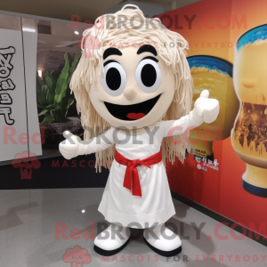 Wit Ramen-mascottekostuum...