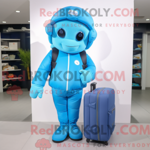 Cyan Superhelte maskot...