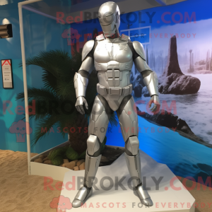 Sølv Gi Joe maskot kostume...