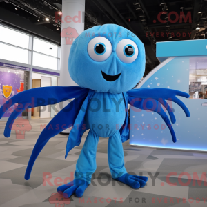 Blue Spider mascot costume...