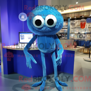 Blue Spider mascot costume...