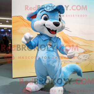 Sky Blue Weasel maskot...
