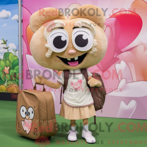 Tan Heart maskot kostume...