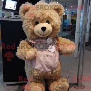 Beige bamse maskot kostume...