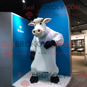 White Cow mascot costume...