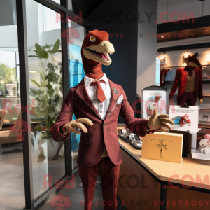 Maroon Deinonychus mascot...