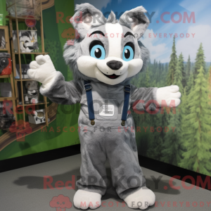Gray Lynx mascot costume...