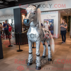 Silver Horse mascot costume...
