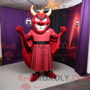 Maroon Devil maskot kostume...