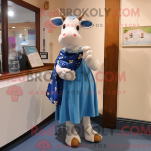 Blue Jersey Cow maskot...