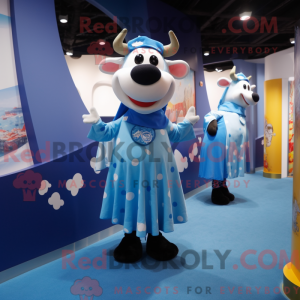 Blue Jersey Cow maskot...