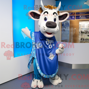 Blue Jersey Cow mascot...