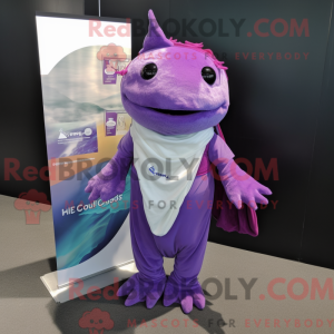 Personaggio mascotte viola...