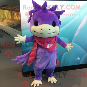 Personaggio mascotte viola...