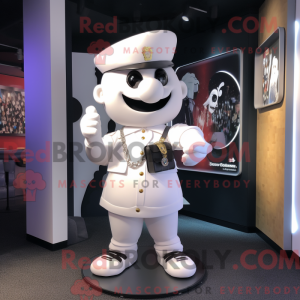 Hvit Commando maskot drakt...