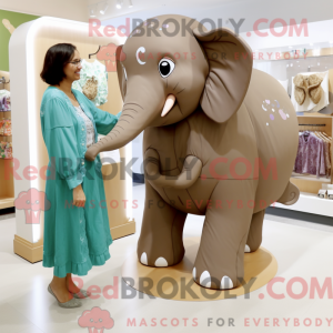 Brun elefant maskot drakt...