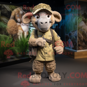 Tan Ram maskot kostume...
