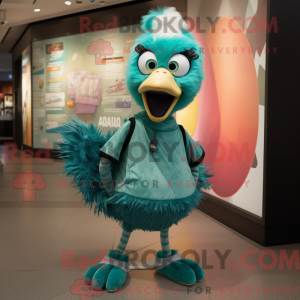 Teal Emu mascot costume...