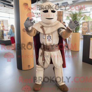 Tan Medieval Knight mascot...