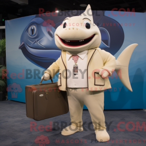 Beige sværdfisk maskot...