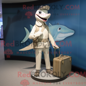 Beige Swordfish mascot...