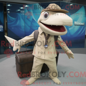 Beige Swordfish mascot...