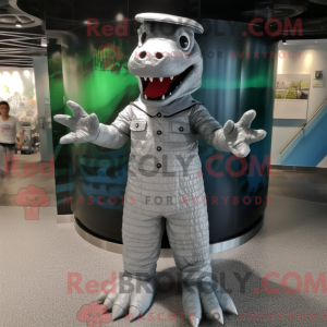 Sølv krokodille maskot...