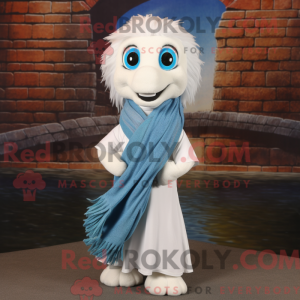 White Betta Fish mascot...
