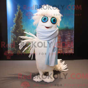White Betta Fish mascot...