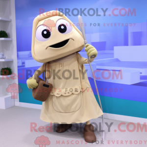 Beige telefon maskot...