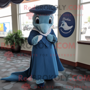Navy Dolphin maskot kostume...