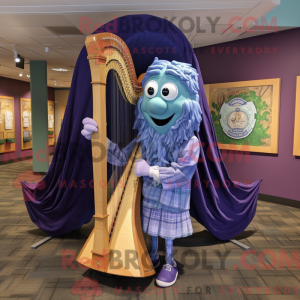 Purple Celtic Harp mascot...