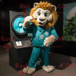 Teal Tamer Lion mascot...