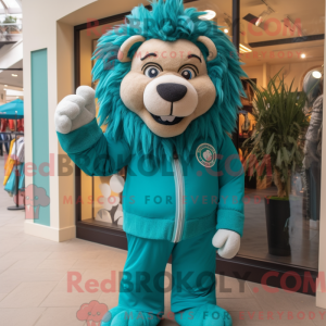 Teal Tamer Lion mascot...