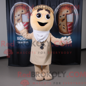 Beige Bagels mascot costume...