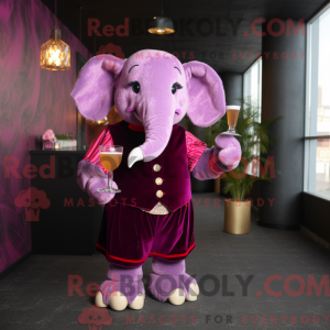 Magenta elefant maskot...