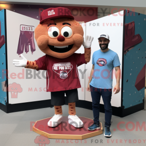 Maroon Pizza Slice mascot...