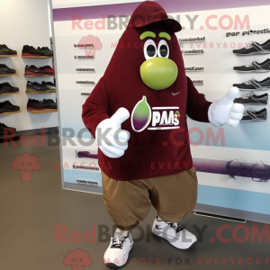 Maroon Pear mascottekostuum...