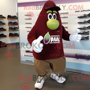 Maroon Pear maskot kostume...
