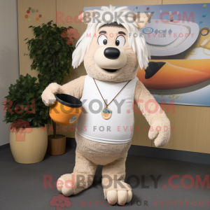 Beige Shepard S Pie maskot...