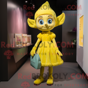 Yellow Elf mascot costume...