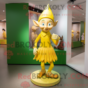 Yellow Elf mascot costume...