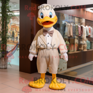 Máscara de pato bege com...