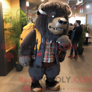 Black Bison mascot costume...